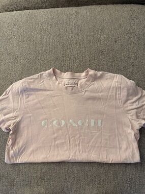 Coach Light Pink Logo Crew T-Shirt